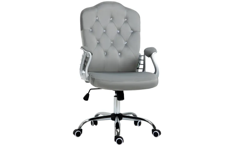 Vinsetto Velvet Diamante Office Chair - Grey