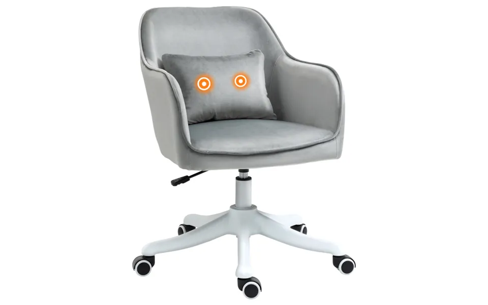 Vinsetto Velvet-feel Office Chair With Rechargeable Electric Vibration Massage Lumbar Pillow - Ergonomic High Back