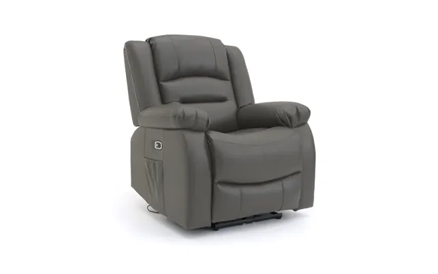 Vinson Electric Recliner Armchair Grey Aire Leather