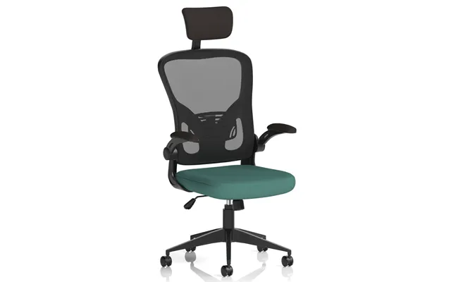 Accord Fabric Office Chair With Folding Arms In Kelp