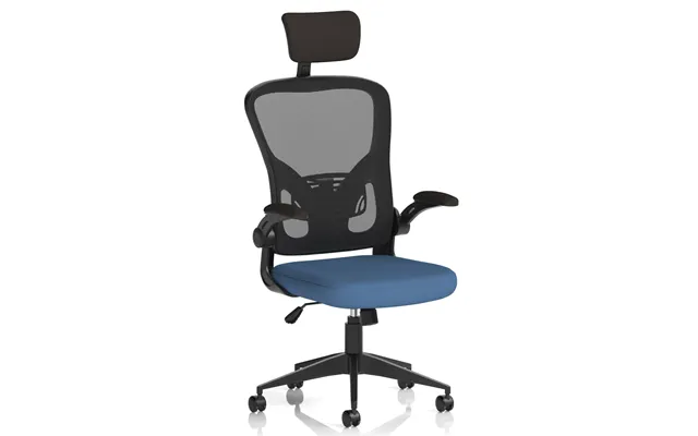 Accord Fabric Office Chair With Folding Arms In Limpet