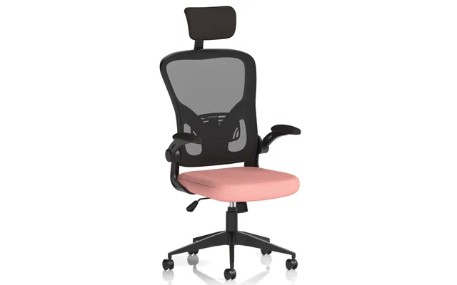 Accord Fabric Office Chair With Folding Arms In Shrimp