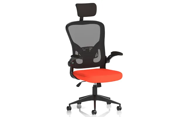 Accord Fabric Office Chair With Folding Arms In Tabasco Orange