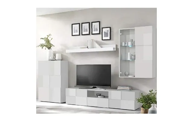 Aleta High Gloss Living Room Furniture Set In White
