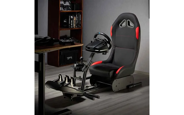 Alpine Faux Leather Cockpit Racing Chair - Red Black