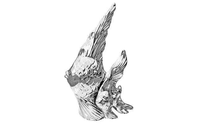 Angel Metal Paired Fish Sculpture In Chrome