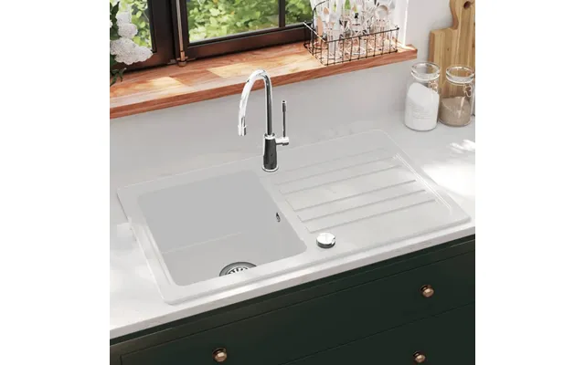 Anna Quartz And Resin 1.0 Bowl Kitchen Sink With Waste Kit 765mm L X 460mm W In White