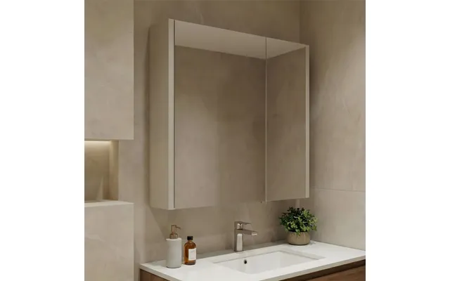 Arno Small Wooden Wall Mounted Bathroom Mirror Cabinet In Cashmere