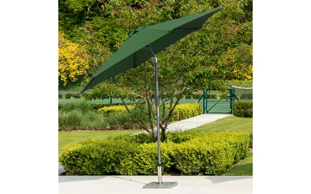 Aviro Garden Green Polyester Round Tilting 2.7m Parasol With Granite Base