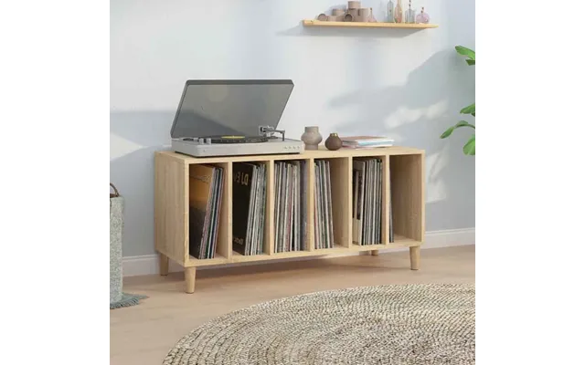 Baina 100cm Wooden Filing Cabinet With 6 Shelves And Oak Legs - Sonoma Oak