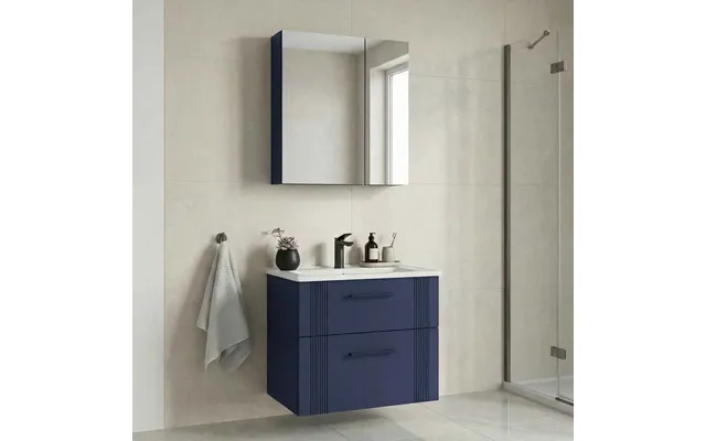 Bari Small Wooden Bathroom Furniture Set With 2 Doors 2 Drawers In Navy Blue