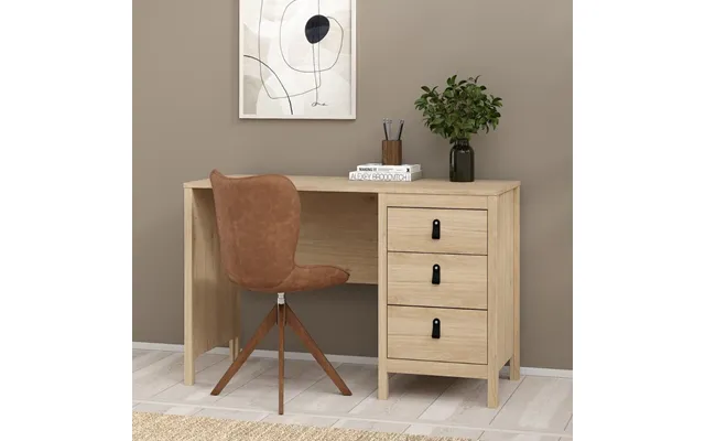 Bellevue Wooden Laptop Desk With 3 Drawers In Oak