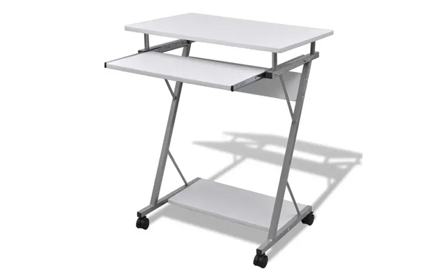 Berwyn Wooden Laptop Desk With 2 Shelves In White