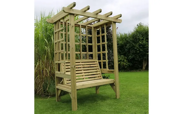 Betovan Small Wooden Garden Seating Shelter In Natural