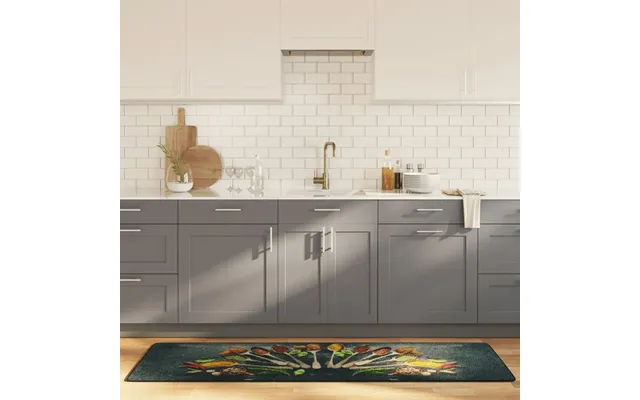 Biloxi Polyester Anti-slip Kitchen Rug - Blue And Red