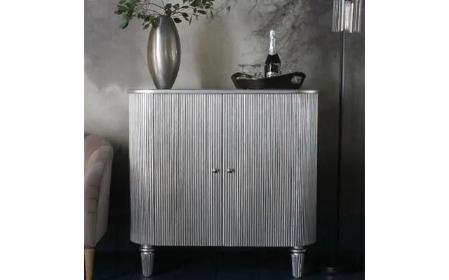 Blarney Wooden Bar Cabinet With 2 Doors In Silver