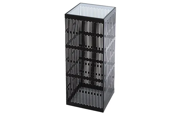 Bolivia Small Glass Metal Decorative Pillar In Black