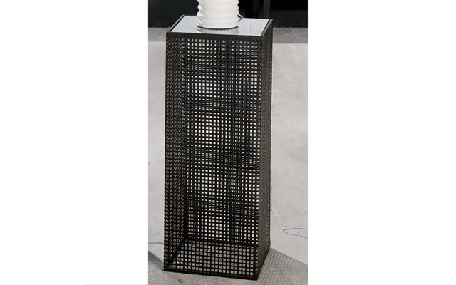 Brockton Small Glass Metal Decorative Pillar In Black