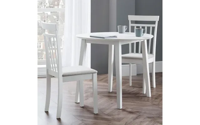 Calista Wooden Dropleaf Dining Table With 2 Chairs In White