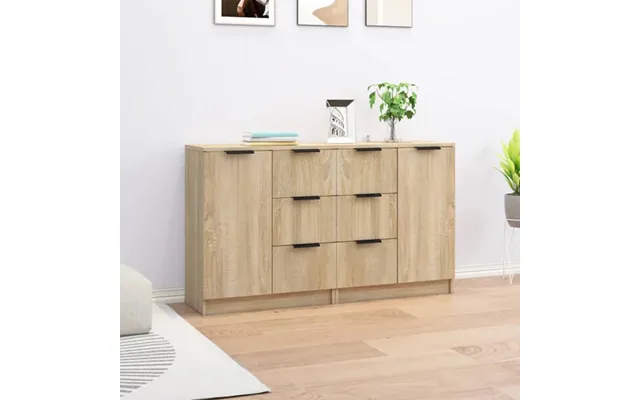 Calix Wooden Sideboard With 2 Doors 6 Drawers In Sonoma Oak