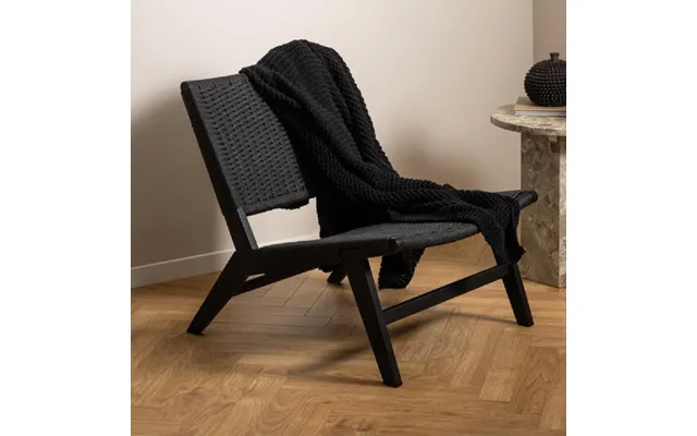 Camrose Weaved Pattern Lounge Chair In Matt Black