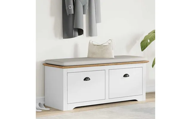 Camrose Wooden Hallway Seating Bench With 2 Drawers In Brown White