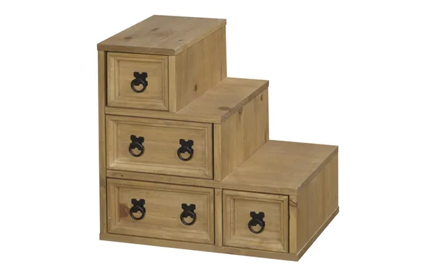 Carlen Wooden Cd Dvd Rack With 4 Drawers In Distressed Oak