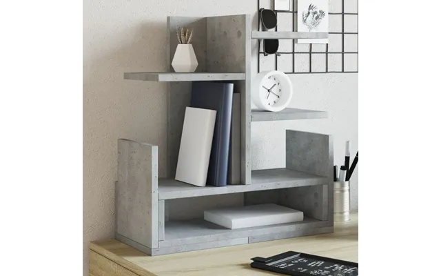 Catskill Wooden Office Desk Organiser In Concrete Grey