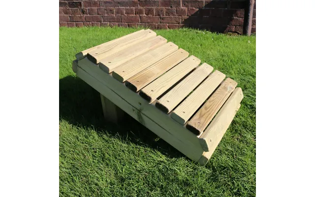 Cayce Wooden Rectangular Garden Footstool In Natural