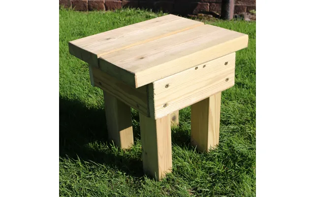 Cayce Wooden Square Garden Footstool In Natural
