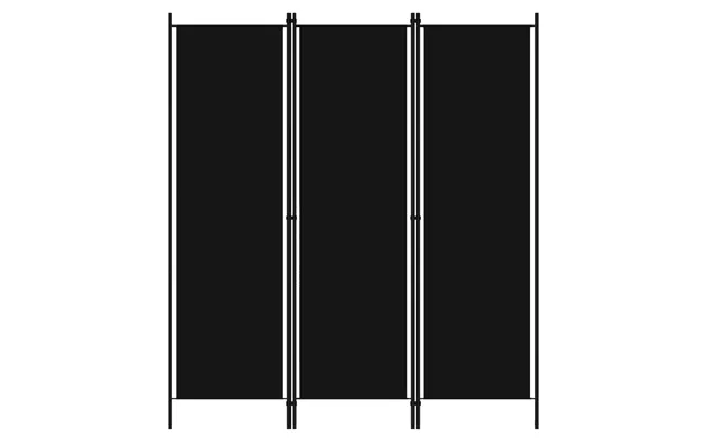 Celina Fabric 3 Panels 150cm X 180cm Room Divider In Black