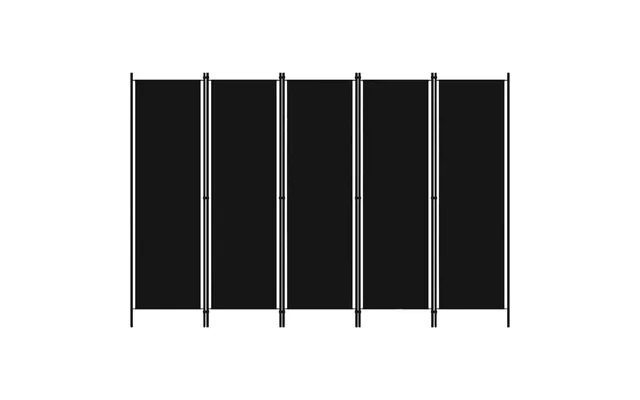 Celina Fabric 5 Panels 250cm X 180cm Room Divider In Black