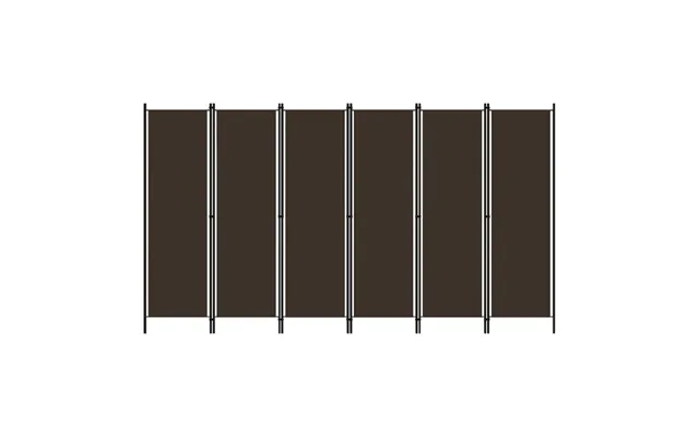 Celina Fabric 6 Panels 300cm X 180cm Room Divider In Brown