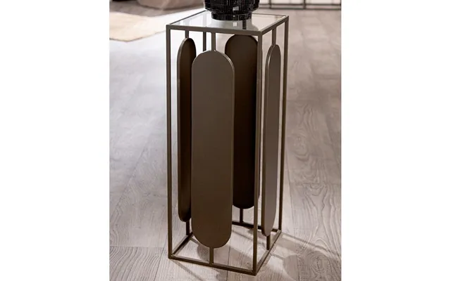 Cerritos Small Glass Metal Decorative Pillar In Anthracite