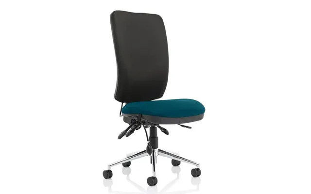 Chiro High Black Back Office Chair In Maringa Teal No Arms