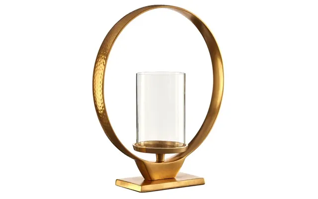 Circus Medium Glass Candle Holder With Gold Aluminium Frame