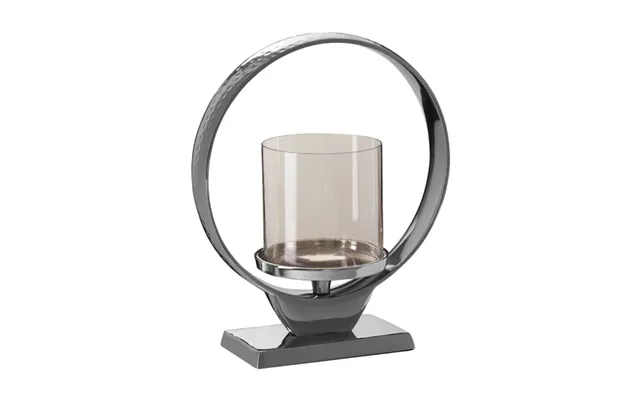 Circus Small Glass Candle Holder With Silver Aluminium Frame