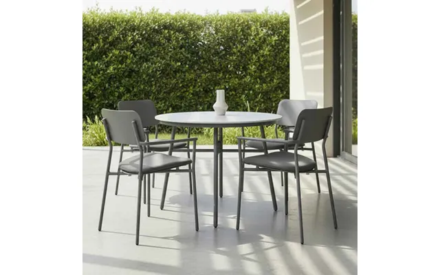 Coastal Aluminium Garden 4 Seater Dining Set In Flint Grey