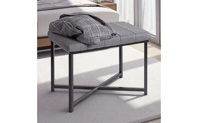 Decatur Fabric Hallway Seating Bench In Grey Black
