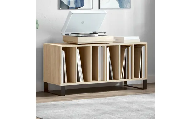Dubuque 100cm Wooden Filing Cabinet With 6 Shelves And Metal Legs - Sonoma Oak