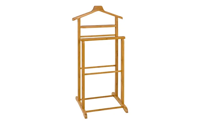 Eagar Bamboo Valet Stand With Clothes Rack In Natural