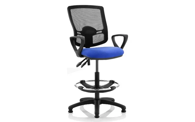 Eclipse Blue Deluxe Office Chair With Loop Arms And Rise Kit