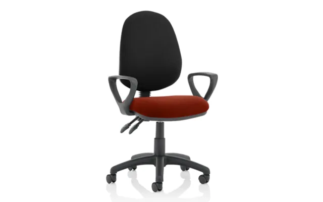 Eclipse Ii Black Back Office Chair In Chilli With Loop Arms