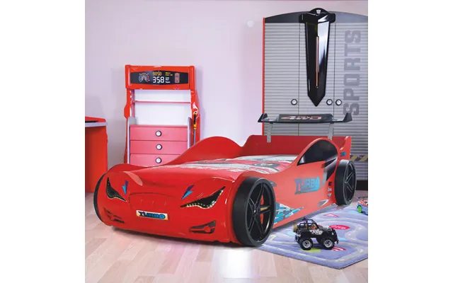 Eko Red Abs Children Car Bed With Spoiler And Led