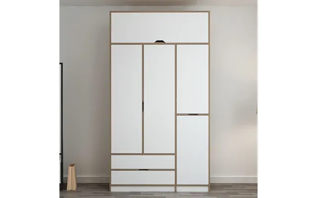 Elina Wooden Wardrobe With 5 Doors In White And Oak