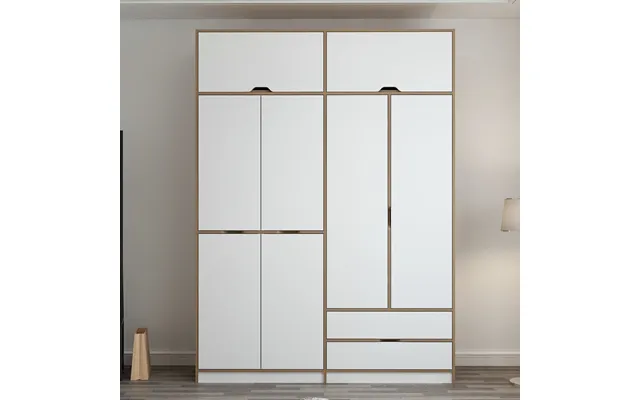 Elina Wooden Wardrobe With 6 Doors 2 Drawers In White And Oak