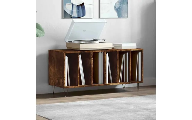Elwood 100cm Wooden Filing Cabinet With 6 Shelves And Metal Legs - Smoked Oak