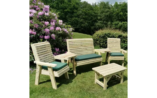 Erog Wooden Garden Multi Seating Set With Coffee Table In Natural