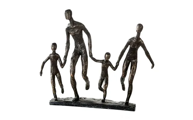 Family Poly Design Sculpture In Burnished Bronze And Grey