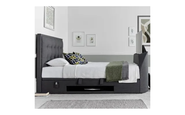 Felton Fabric Ottoman Storage Super King Size Tv Bed In Slate